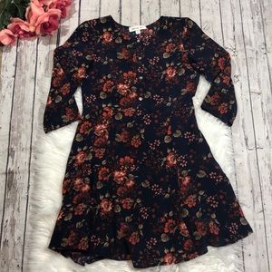 Amour Vert Tunic Henley Quarter Floral Dress